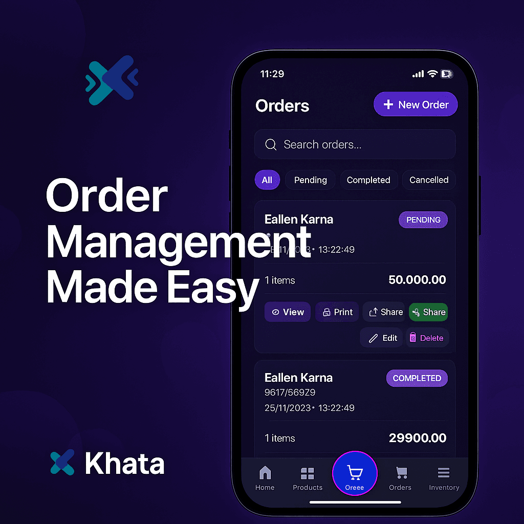 Khata New Update: Print KOT, Generate PDFs, and Share Orders Directly on WhatsApp
